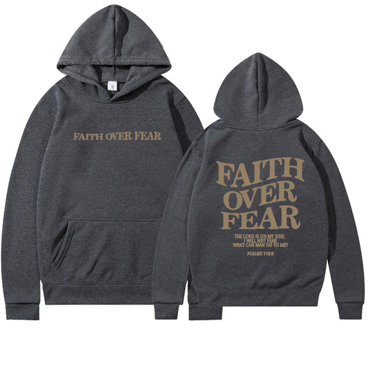 Faith Over Fear Christian Hoodie for Woman Christian Sweatshirt Jesus  Sweatshirt Cotton Female Pullover Bible Verse Clothes