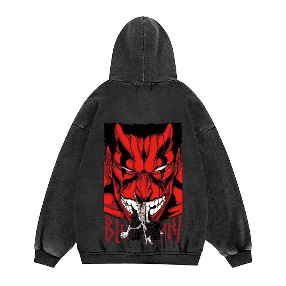 BLEACH Anime Hoodies Men Women 100_Cotton Gothic Vintage Sweatshirts Casual Manga pullover Harajuku Streetwear Autumn Winter