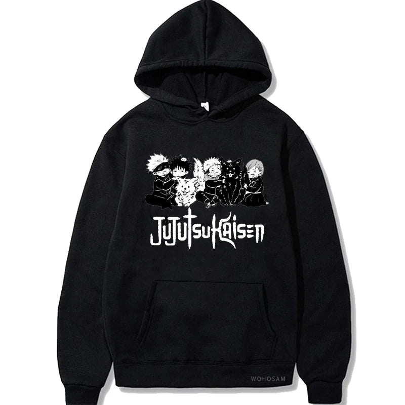 Anime Jujutsu Kaisen Hoodie Kawaii Gojo Satoru Graphic Hoodie Autumn Winter Plus Size Hoodies 2023 Hot Manga Print Sweatshirts