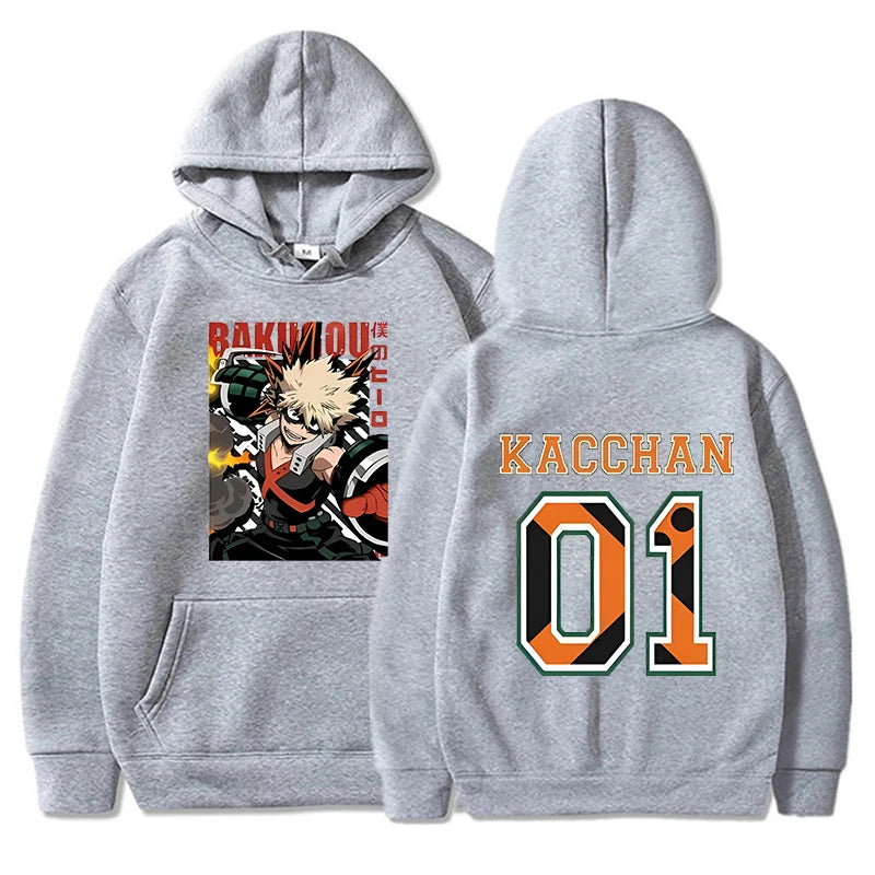 New Women Men Autumn And Winter Hoodies Anime Bakugou Katsuki Printed Hoodie Street Outdoor Hooded Hip Hop Sweatshirt