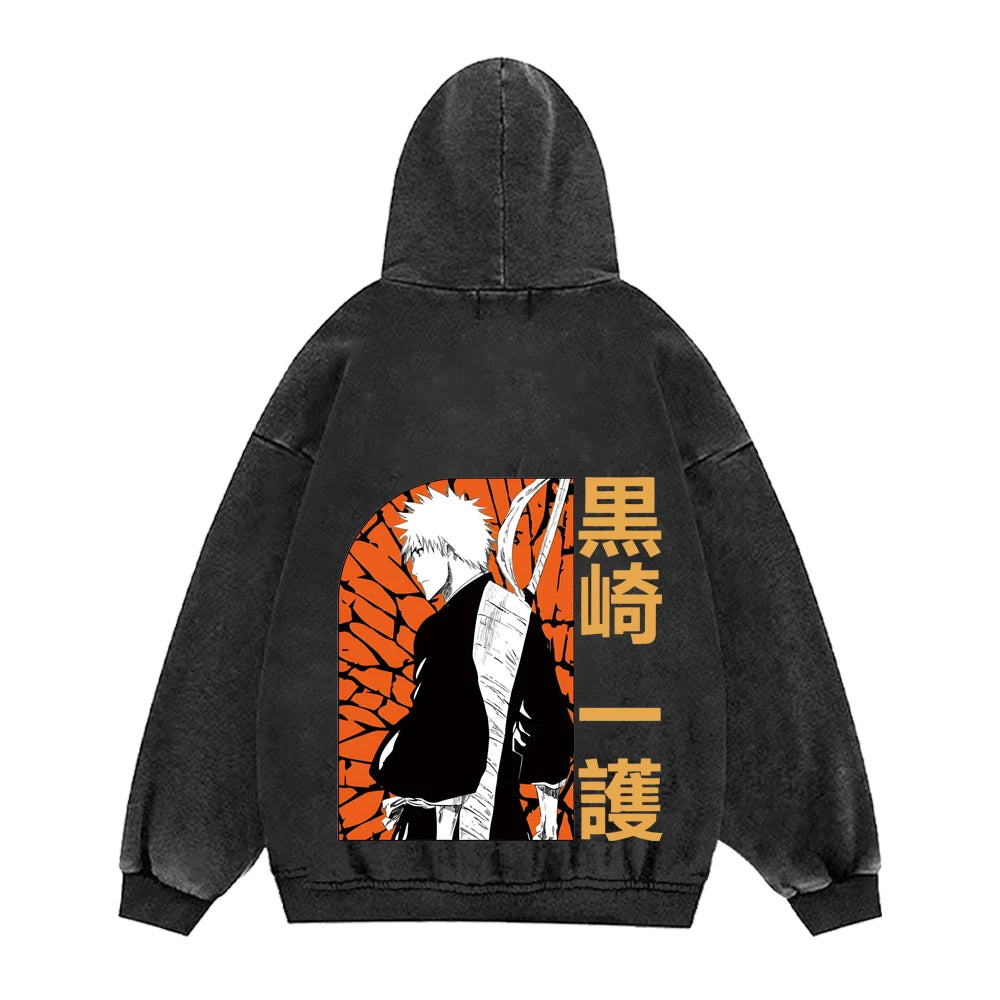 BLEACH Anime Hoodies Men Women 100_Cotton Gothic Vintage Sweatshirts Casual Manga pullover Harajuku Streetwear Autumn Winter