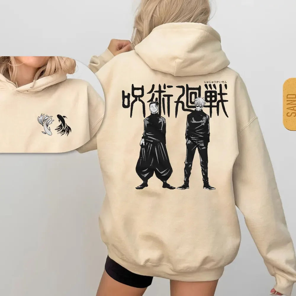 Jujutsu Kaisen Hoodie Gojo Satoru Hoodie Japanese Anime Print Hoodie Autumn/Winter Long Sleeve Loose Casual Cool Streetwear