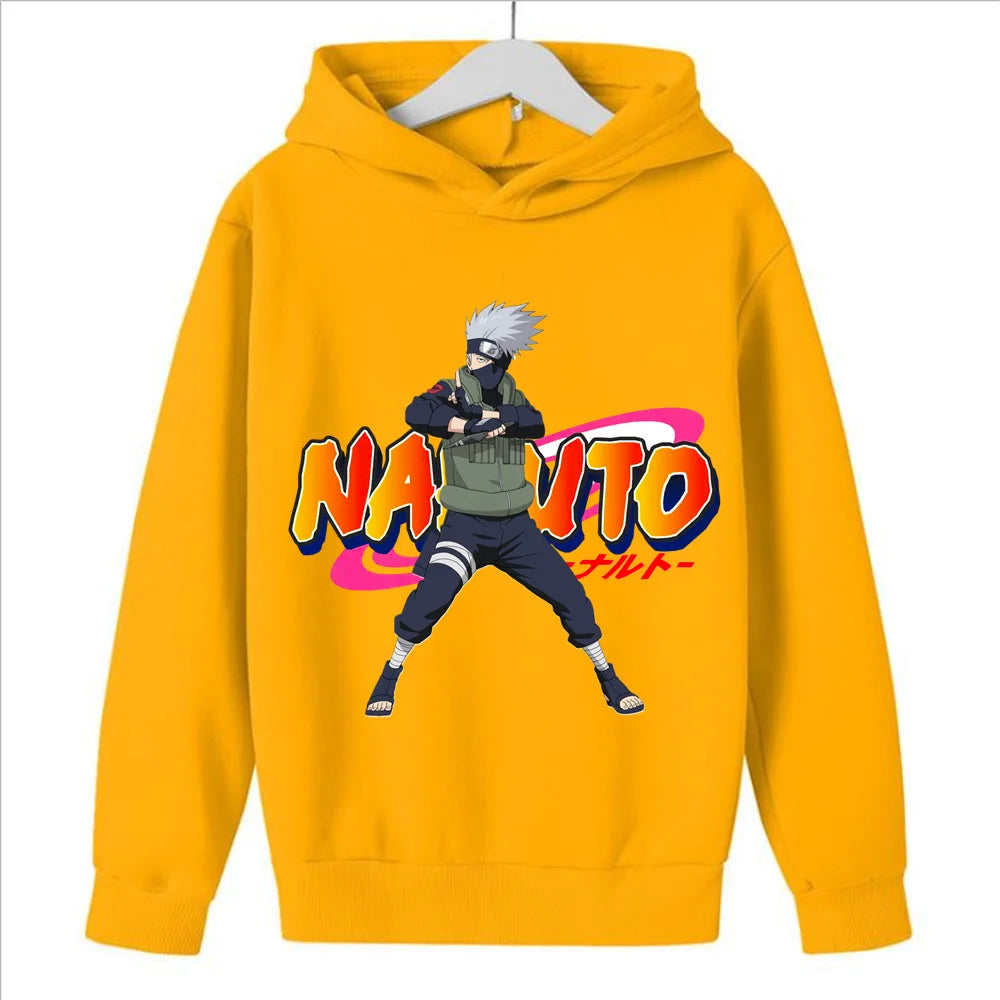 2024 New Japanese Anime Naruto Role-playing Costume Boy Hoodie Sweatshirt Hat Children's Top Harajuku Street Wear