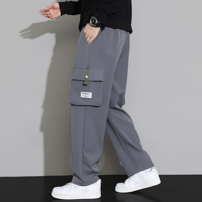 8XL Cargo Pants Men Spring Autumn Winter Outdoor Hiking Pant Man Korean Fashion Casual Loose Straight Plus Size Pants