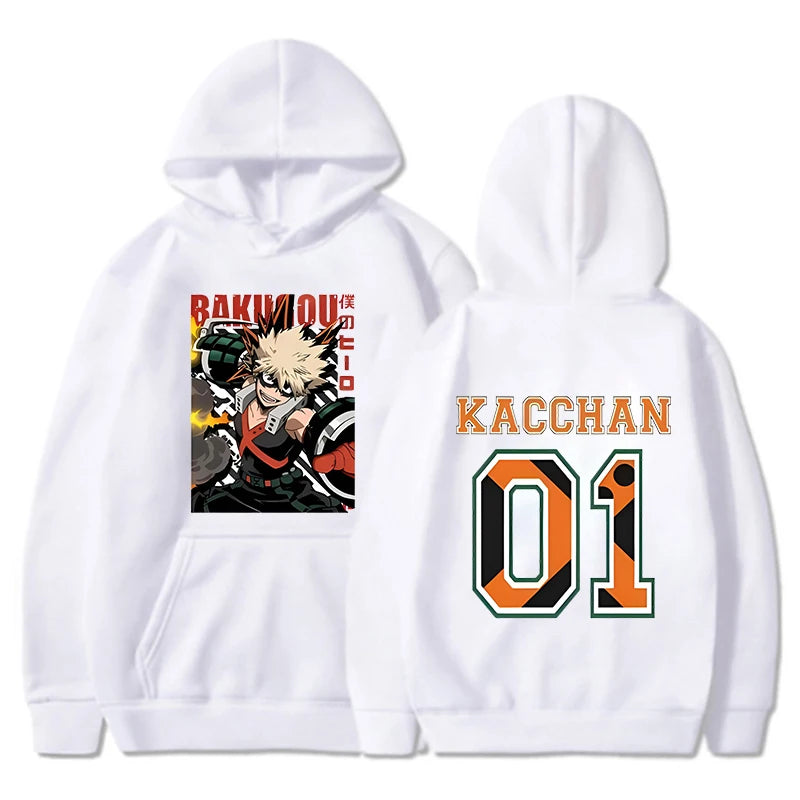 New Women Men Autumn And Winter Hoodies Anime Bakugou Katsuki Printed Hoodie Street Outdoor Hooded Hip Hop Sweatshirt