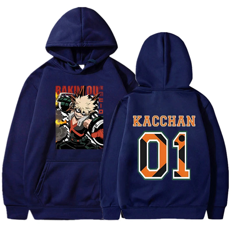 New Women Men Autumn And Winter Hoodies Anime Bakugou Katsuki Printed Hoodie Street Outdoor Hooded Hip Hop Sweatshirt