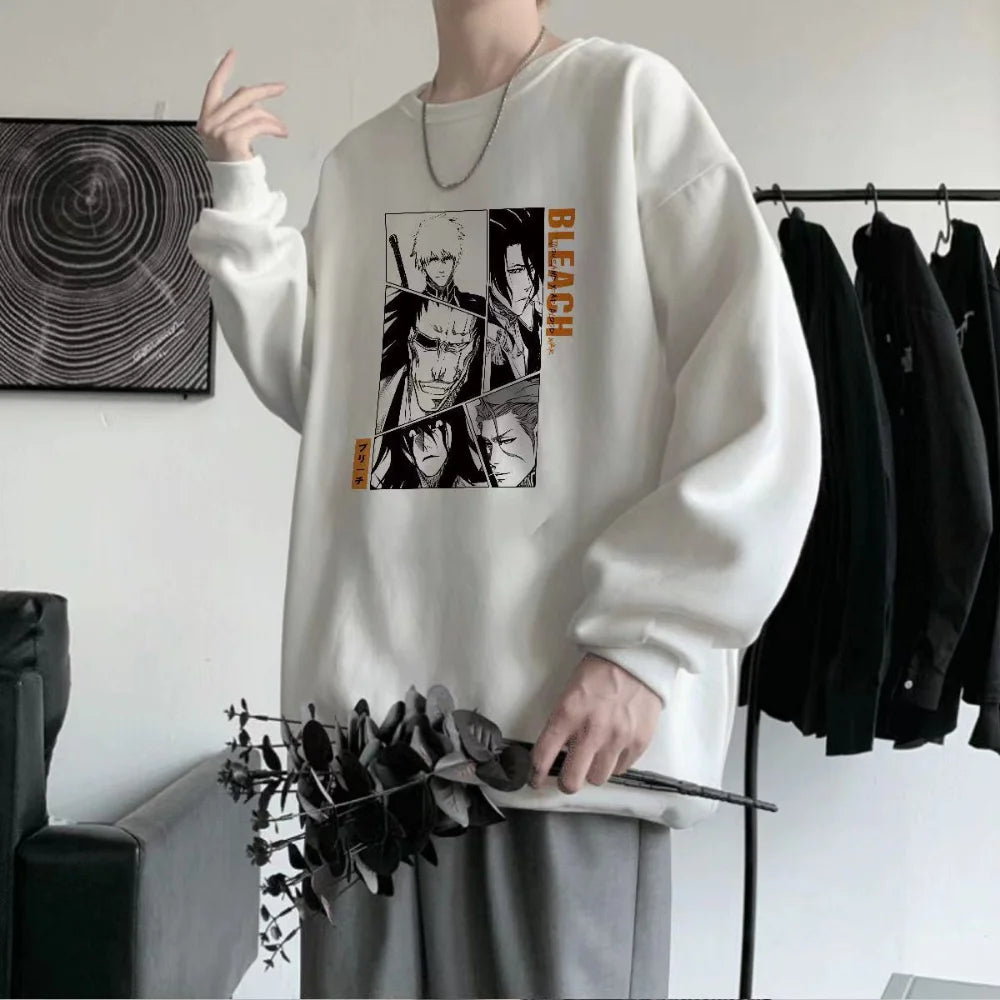 Bleach Anime Sweatshirts Manga Graphic Winter Oversized Men Pullover Tracksuit Women Long Sleeve Top Streetwear Couple Clothes