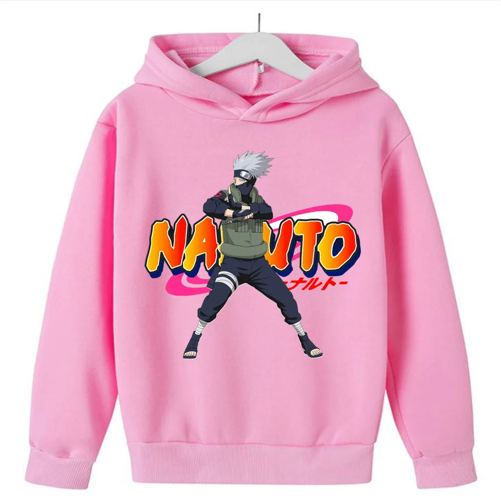 2024 New Japanese Anime Naruto Role-playing Costume Boy Hoodie Sweatshirt Hat Children's Top Harajuku Street Wear