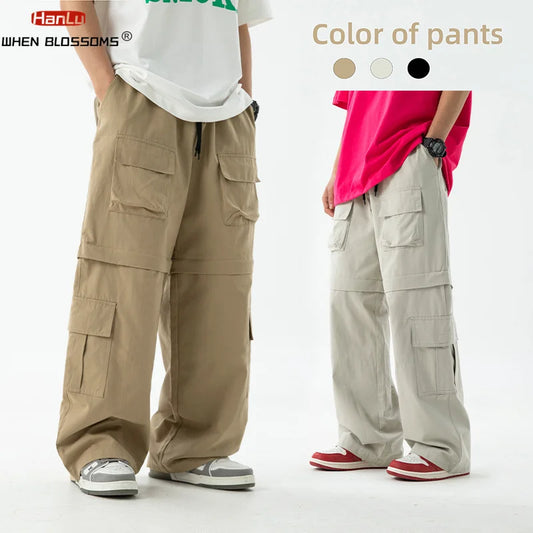 2024 New Cargo Pants Men Oversize Outdoor Casual Trousers Male Multi Pocket Pure Cotton Pants Mans Japanese Streetwear Hip Hop