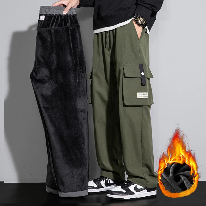 8XL Cargo Pants Men Spring Autumn Winter Outdoor Hiking Pant Man Korean Fashion Casual Loose Straight Plus Size Pants