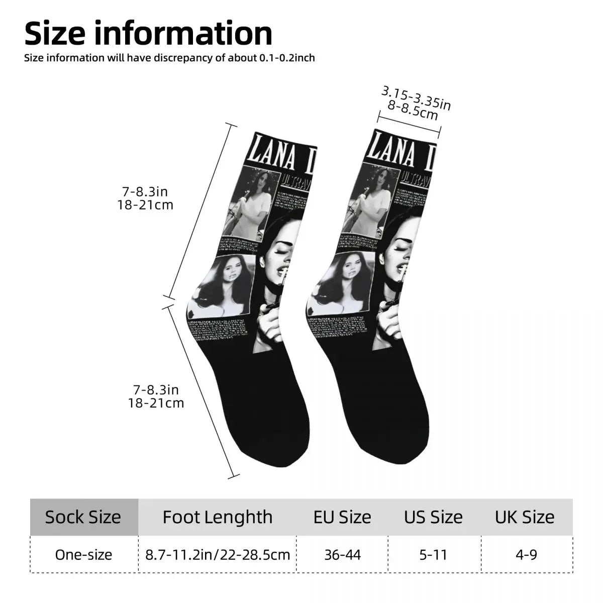 Lana Del Rey Ldr Theme Design Socks Product for Party Wear Breathable Crew Socks