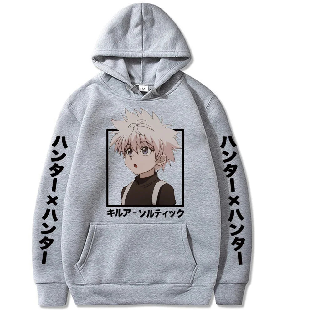 Kawaii Anime Hunter X Hunter Killua Zoldyck Print Hoodie Sweatshirts Harajuku Cartoon Unisex Fashion Streets Oversized Pullovers