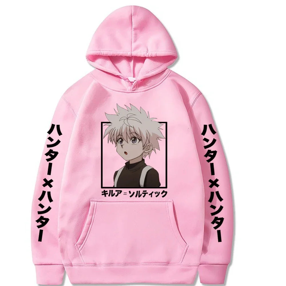 Kawaii Anime Hunter X Hunter Killua Zoldyck Print Hoodie Sweatshirts Harajuku Cartoon Unisex Fashion Streets Oversized Pullovers