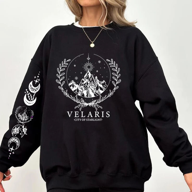 Velaris City of Starlight Printed Sweatshirt Women The Night Court Graphic Sweatshirts Acotar SJM City of Starlight Hoodie Sweat