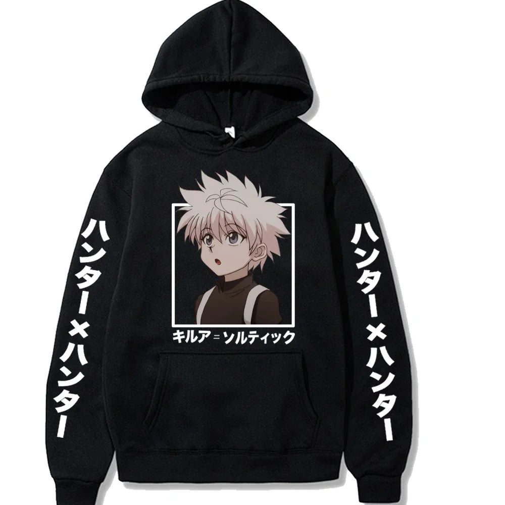 Kawaii Anime Hunter X Hunter Killua Zoldyck Print Hoodie Sweatshirts Harajuku Cartoon Unisex Fashion Streets Oversized Pullovers