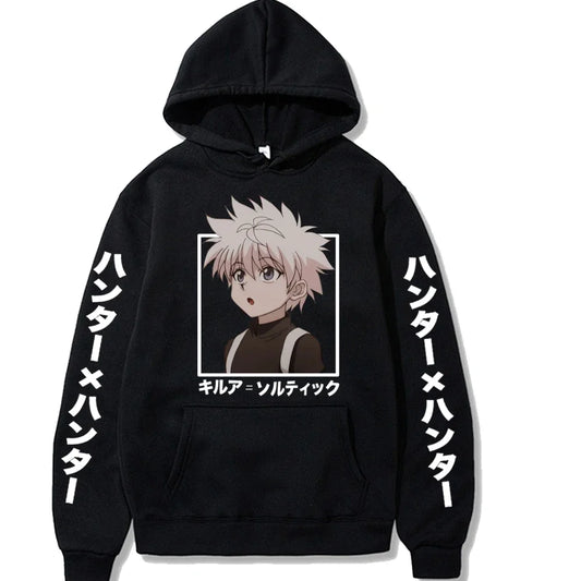 Kawaii Anime Hunter X Hunter Killua Zoldyck Print Hoodie Sweatshirts Harajuku Cartoon Unisex Fashion Streets Oversized Pullovers