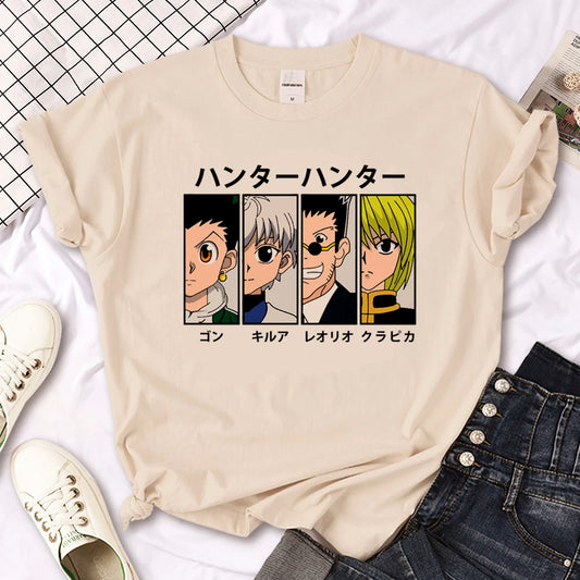 Killua Zoldyck t shirt women anime youthful streetwear Tee girl comic clothes