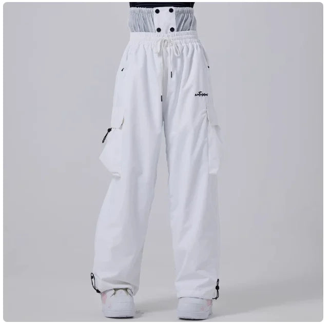 2025 Men Women Baggy Ski Pants Waterproof 15000 Windproof Loose Snowboarding Pants  Snowpants Outdoor Hip-hop Ski Cargo Pants