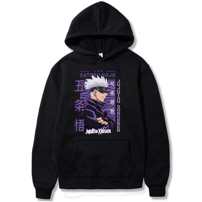 Hot Anime Gojo Satoru High Quality Men's and Women's Hoodie Fashion Y2k Harajuku Street Sweatshirt