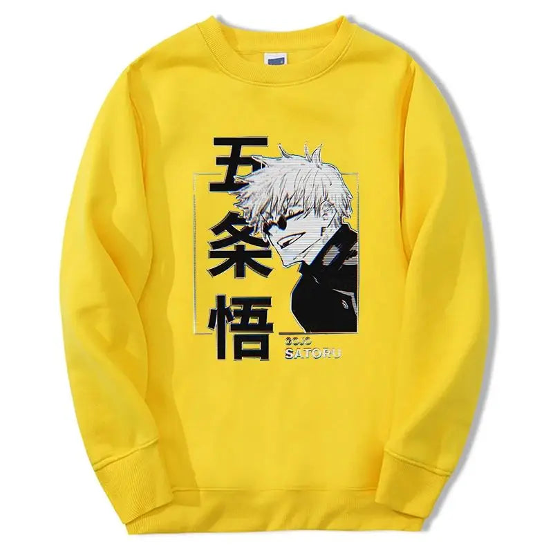 Jujutsu Kaisen Gojo Satoru Hoodie Fashion Designer Sweatshirts Japan Anime Pullover Long Sleeve Harajuku Pink Bigsize Streetwear