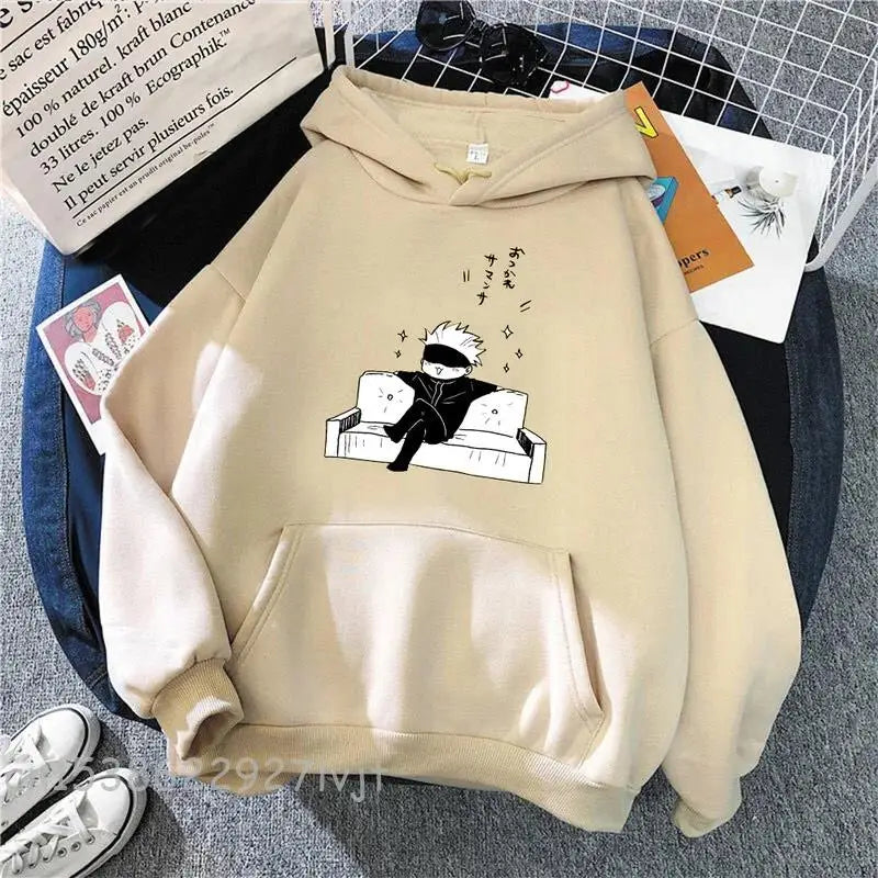 Jujutsu Kaisen Anime Hoodie Women Gojo Satoru Print 2024 Spring Aesthetic Sweatshirt Harajuku Streetwear Tops Dropshipping