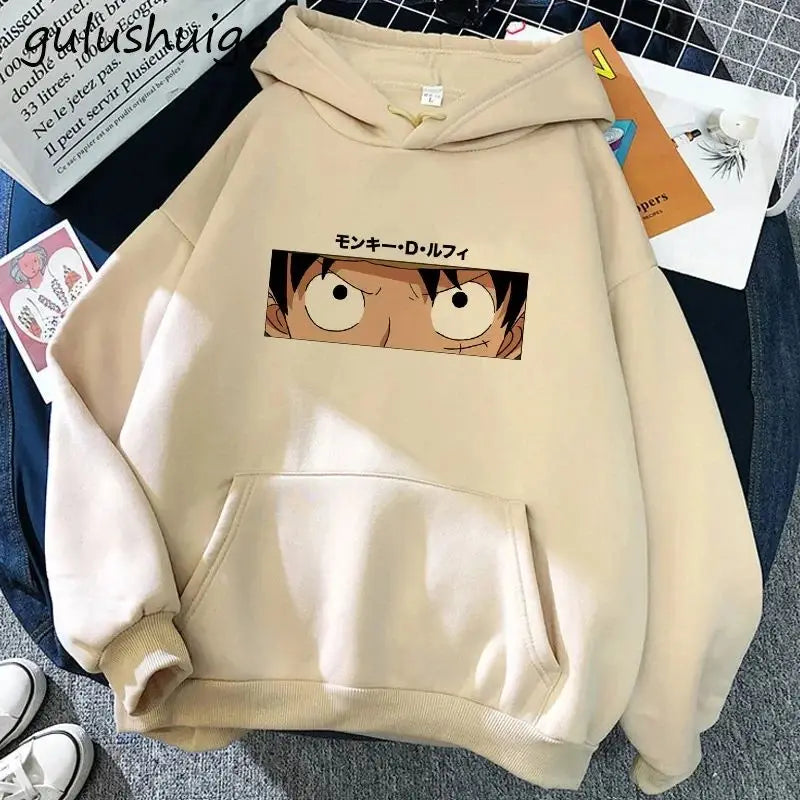 Manga One Piece Gear 5 Hoodie Roronoa Zoro Women Funny Cartoon Luffy Sweatshirts Ullzang Japanese Anime 90s Graphic Sweatshirt