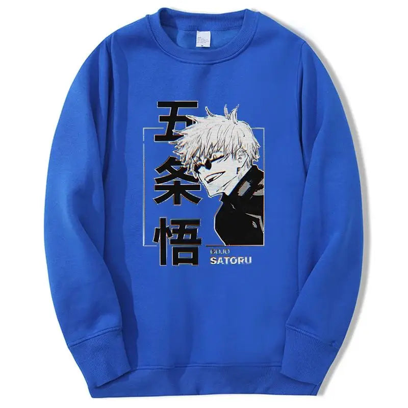 Jujutsu Kaisen Gojo Satoru Hoodie Fashion Designer Sweatshirts Japan Anime Pullover Long Sleeve Harajuku Pink Bigsize Streetwear