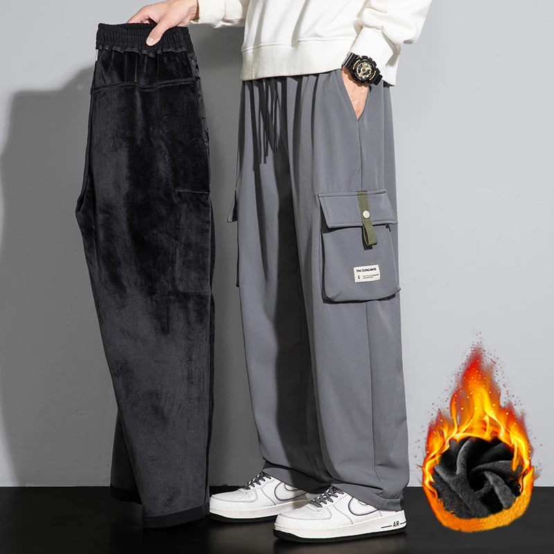 8XL Cargo Pants Men Spring Autumn Winter Outdoor Hiking Pant Man Korean Fashion Casual Loose Straight Plus Size Pants