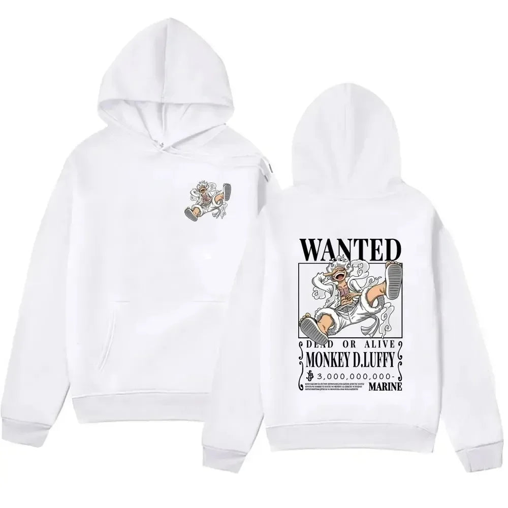 Anime Gear 5 Luffy Graphic Pullover Vintage Long Sleeve Sweatshirt Japanese Manga Hoodie Unisex Fashion Trend Cool Hoodie