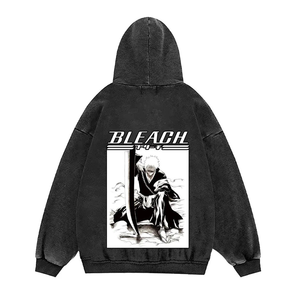 BLEACH Anime Hoodies Men Women 100_Cotton Gothic Vintage Sweatshirts Casual Manga pullover Harajuku Streetwear Autumn Winter