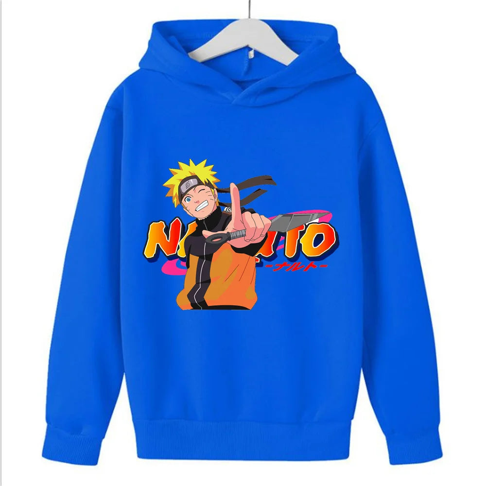 2024 New Naruto Kids Cartoon Hoodie Sweatshirt Japanese Anime Boys Girls Sport Sweater Cosplay Costume Children Pullovers Tops