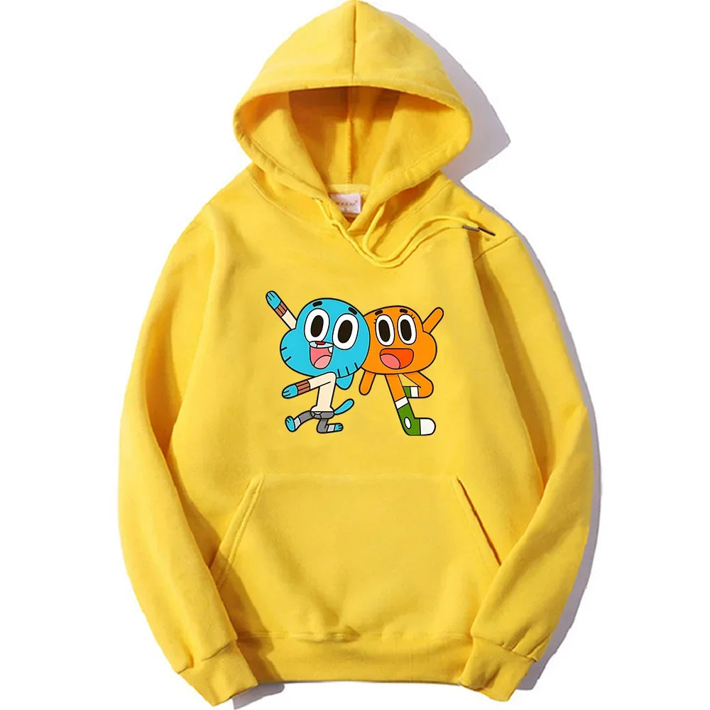 Gumball Wattersonn Anime Print Hoodies Cute Cat Graphic Clothes Women/men Casual Long Sleeve Sweatshirts Band High Quality Hoody