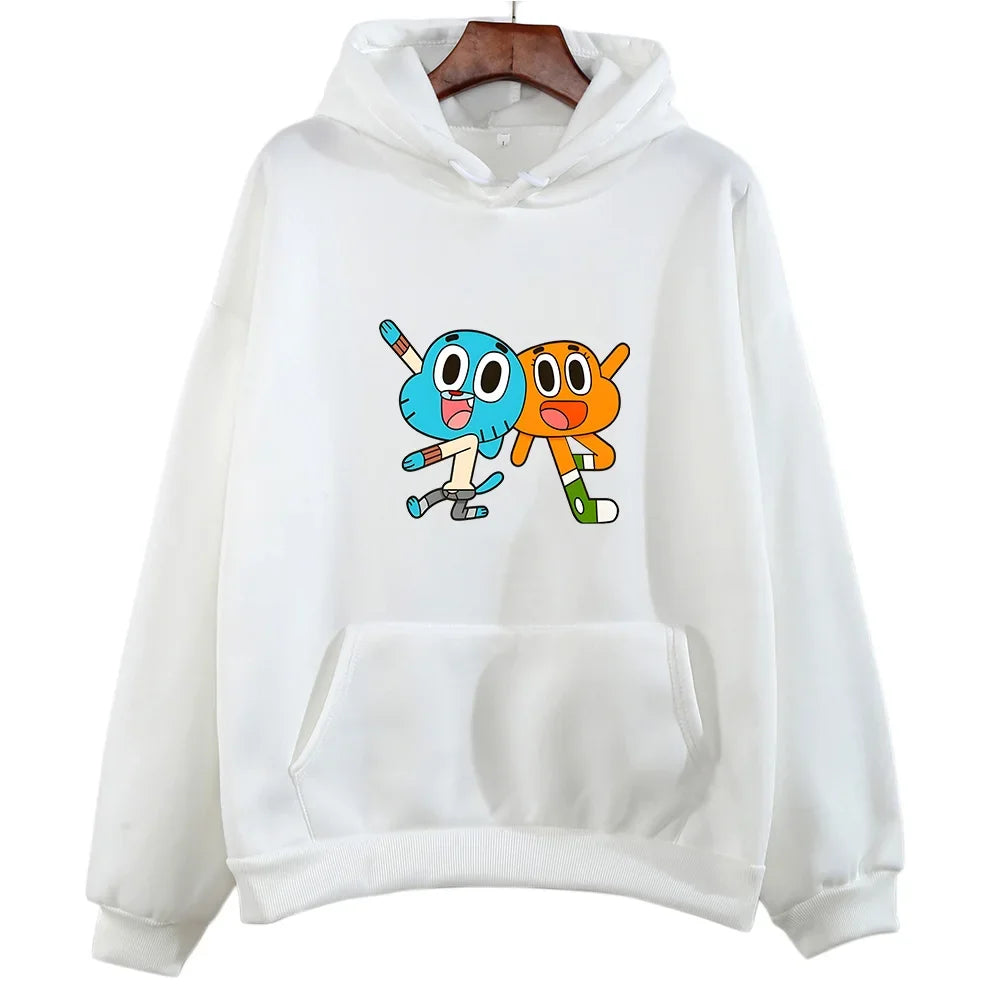 Gumball Wattersonn Anime Print Hoodies Cute Cat Graphic Clothes Women/men Casual Long Sleeve Sweatshirts Band High Quality Hoody