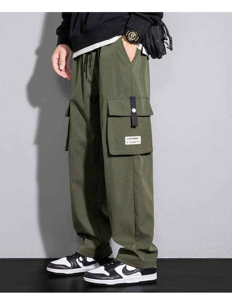 8XL Cargo Pants Men Spring Autumn Winter Outdoor Hiking Pant Man Korean Fashion Casual Loose Straight Plus Size Pants