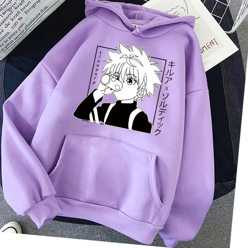 Japanese Anime Hoodies Hunter X Hunter Men Women Pullovers Hoodies Sweatshirts Killua Zoldyck Hisoka 90s Hoody Tops Mens Hoodies