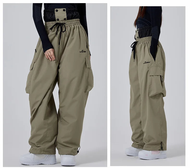 2025 Men Women Baggy Ski Pants Waterproof 15000 Windproof Loose Snowboarding Pants  Snowpants Outdoor Hip-hop Ski Cargo Pants