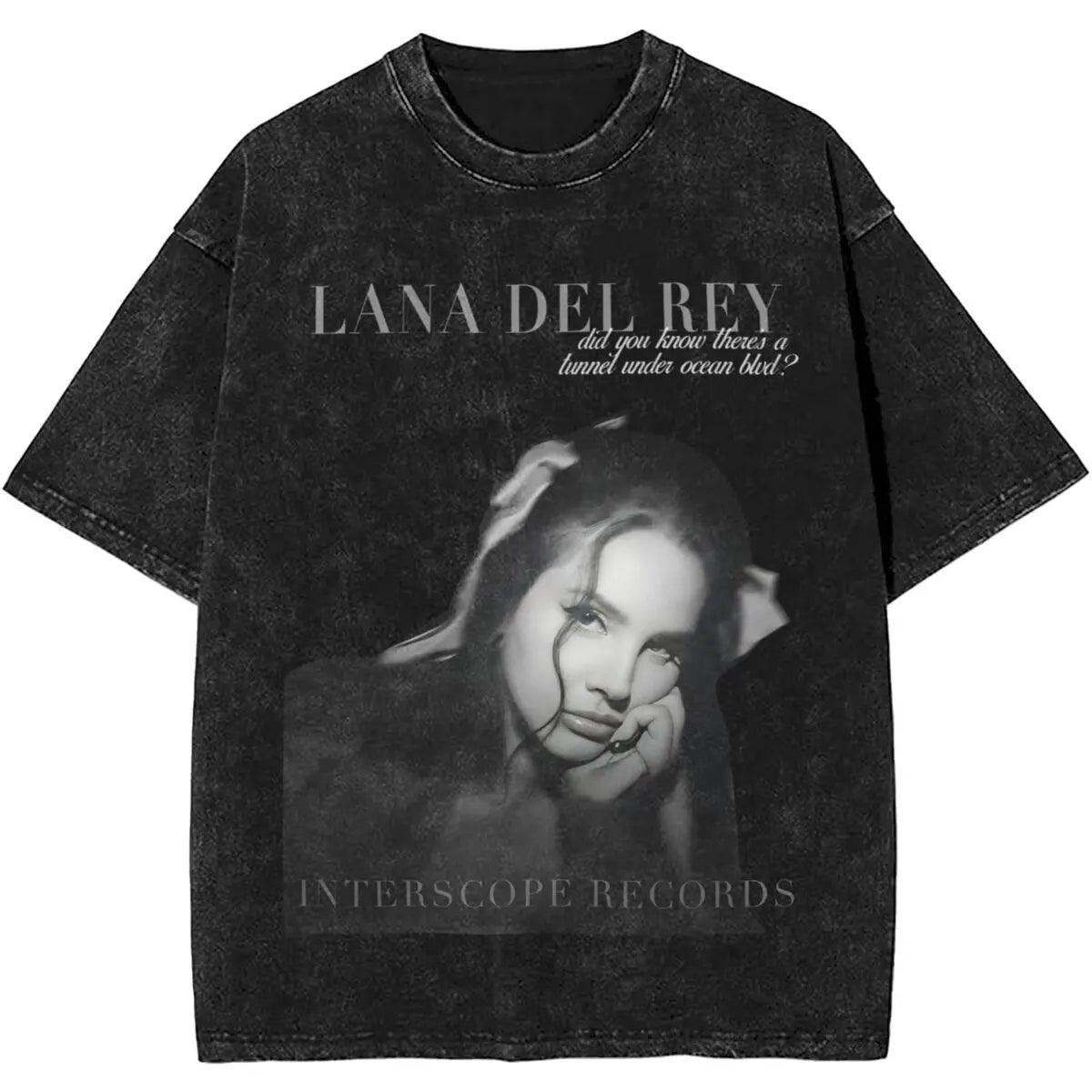 Lana Del Rey Washed T Shirt Mens Vintage Casual T Shirts Summer Crew Neck Trendy Cool Tees Simple Oversized Tops