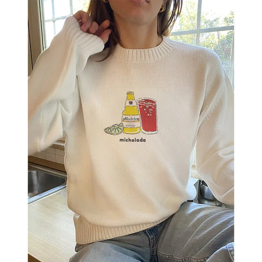 2024 Autumn/Winter Fashion New Knit Women Elegant Loose Sweater Casual Long Sleeve Top Y2k Vintage Style Warm Pullovers Sweaters