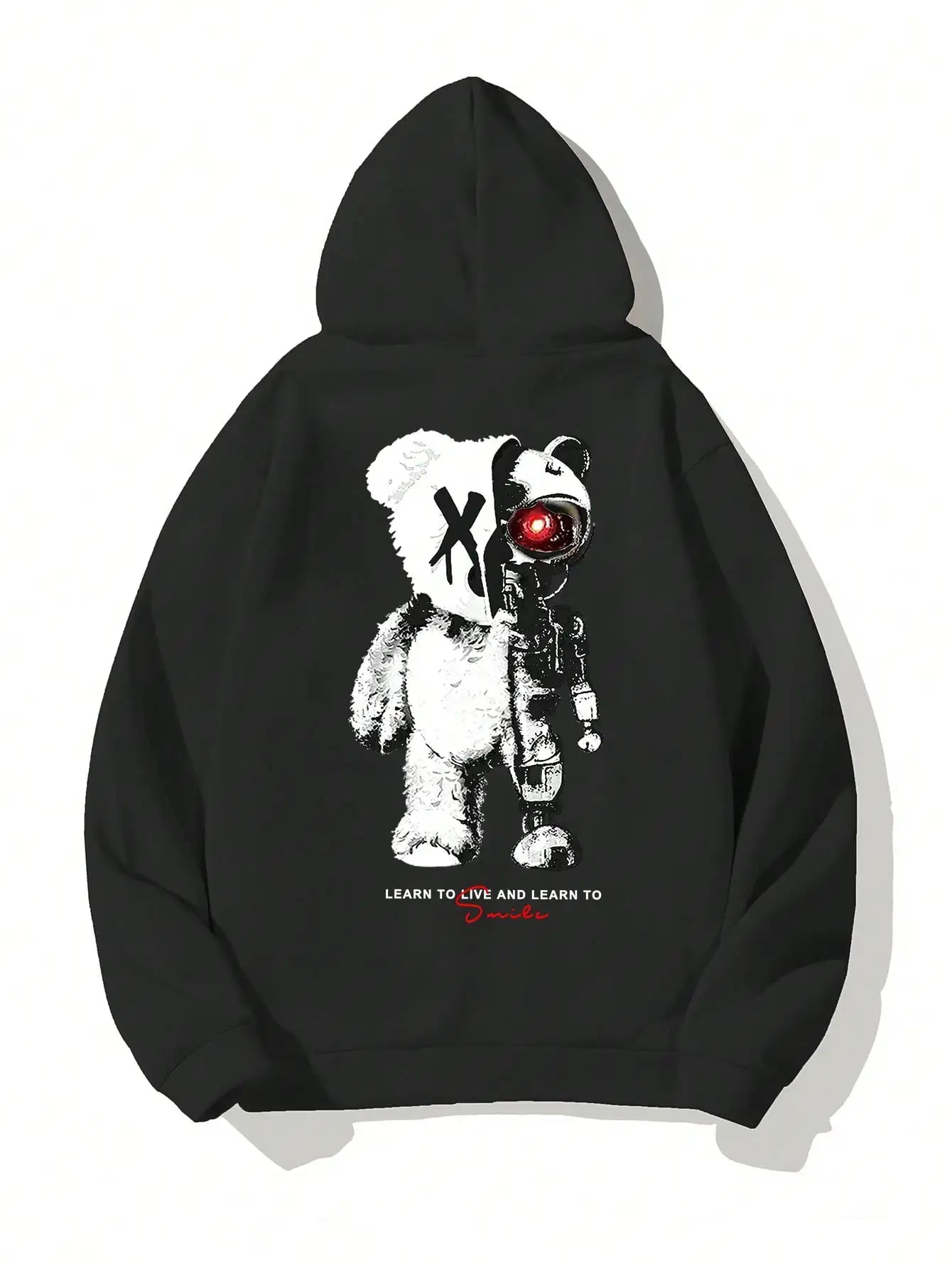 Cartoon Machine Bear Print Pullovers Men Cartoons Creative Hoodie Oversize Fashion Clothing All-Match Autumn Winter Male Hoody