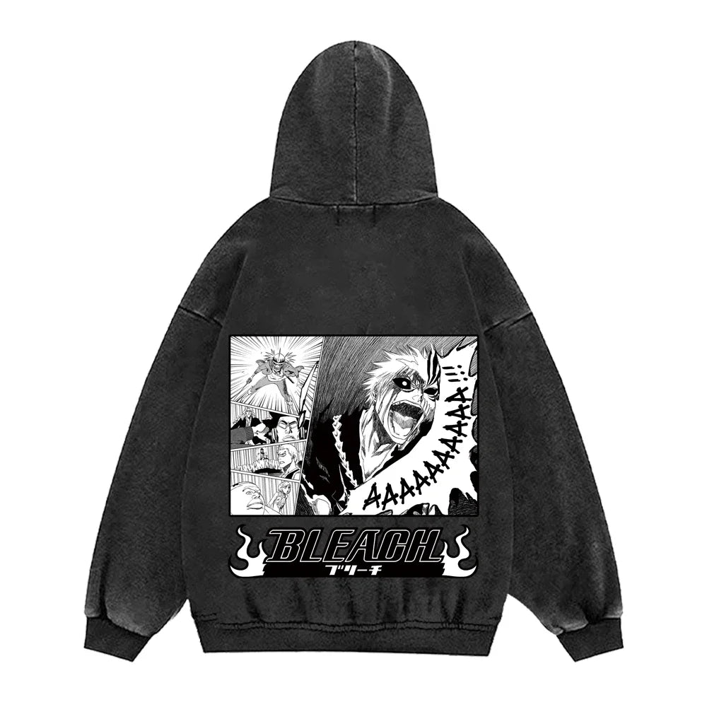 BLEACH Anime Hoodies Men Women 100_Cotton Gothic Vintage Sweatshirts Casual Manga pullover Harajuku Streetwear Autumn Winter