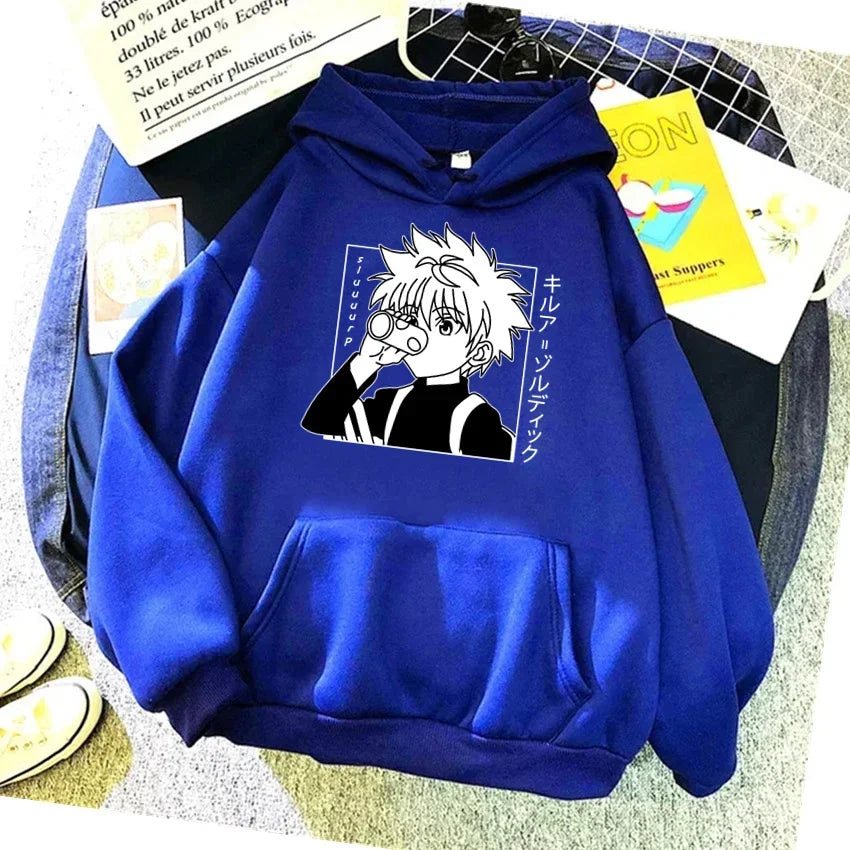 Hunter X Hunter  Anime Hoodie for Men Women Kurapika Manga Sweatshirts Fleece Autumn Winter Gothic Harajuku Hooded Pullover