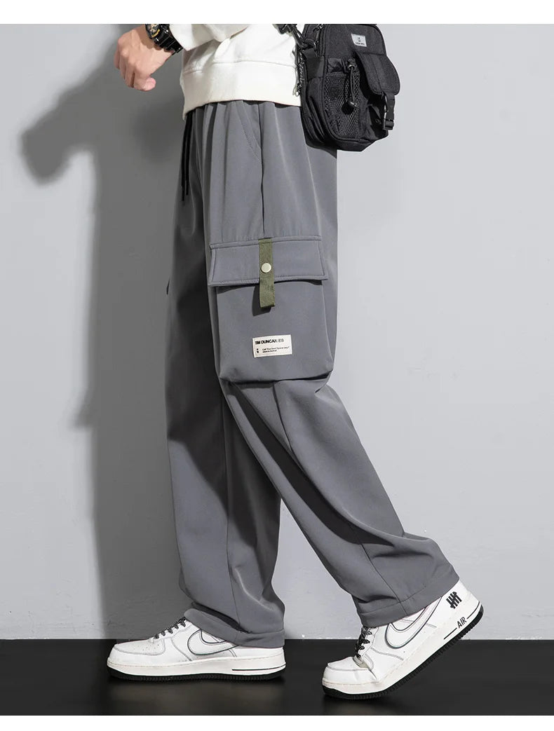 8XL Cargo Pants Men Spring Autumn Winter Outdoor Hiking Pant Man Korean Fashion Casual Loose Straight Plus Size Pants