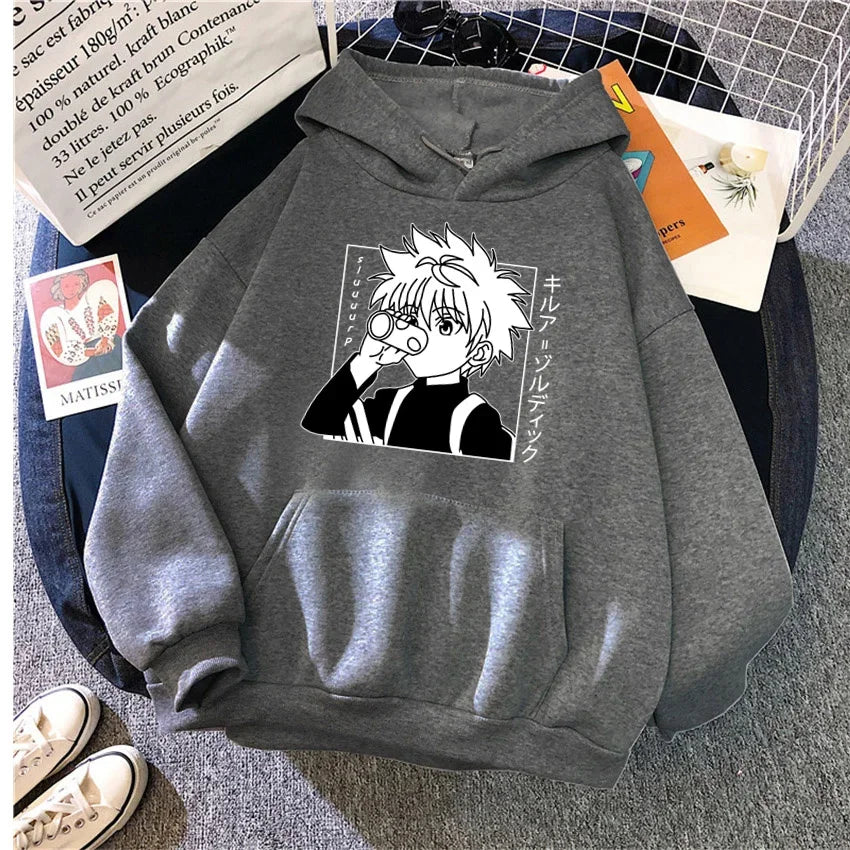 Hunter X Hunter  Anime Hoodie for Men Women Kurapika Manga Sweatshirts Fleece Autumn Winter Gothic Harajuku Hooded Pullover