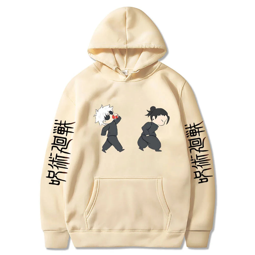 Jujutsu Kaisen Anime Hoodies Cartoon Satoru Gojo Cute Print Men Women Pullovers Autumn Winter Casual Plus Size Sweatshirts