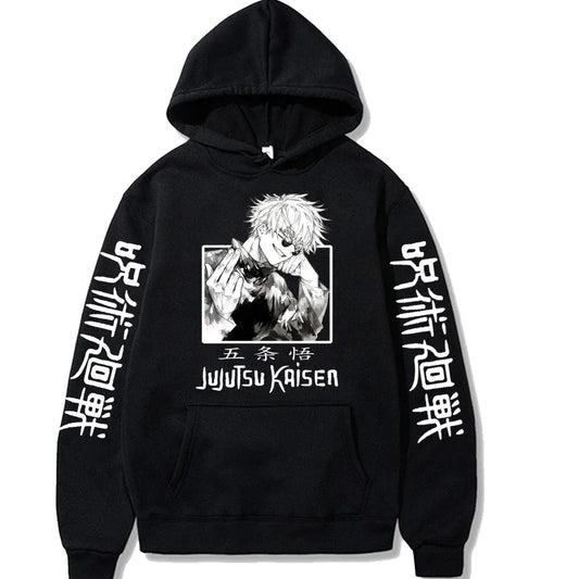 Jujutsu Kaisen Anime Hoodie for Men Women Gojou Satoru Print Hooded Pullovers Harajuku Manga Sweatshirts Fleece Autumn Winter