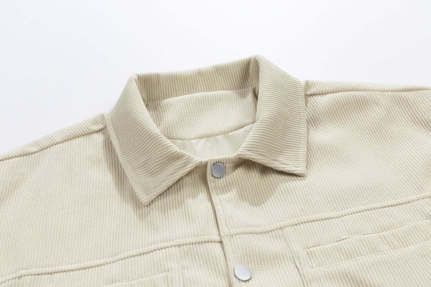 Spring And Autumn Men'S New Corduroy Work Jacket with Large Pockets And Casual Lapel Design.